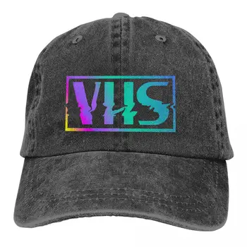 Выстиранная мужская бейсболка в стиле ретро, VHS, красочные кепки Vaporwave Gradient Trucker Snapback, папина шляпа, шляпы для гольфа