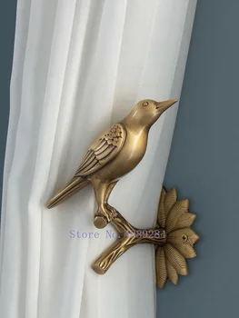Креативный скандинавский золотой металлический латунный занавес с птичьим крючком Ретро Организация хранения Современные аксессуары для украшения дома, подвешенные на стену