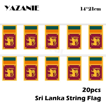 ЯЗАНИ 14 *21 см 20ШТ 5-метровый Шри-Ланка Струнный Флаг Висит Украшение Дома Флаг-Овсянка Бесплатная доставка