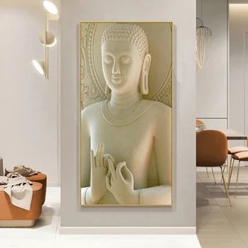 Современная статуя ДЗЕН Живопись на холсте Художественные плакаты и принты на холсте Настенное искусство Абстрактное изображение Будды для домашнего декора гостиной
