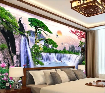 Обои на заказ beibehang 3D Потоки воды Приветственная Песня Водопад Фон Настенные Декоративные Картины 3D обои papel de parede