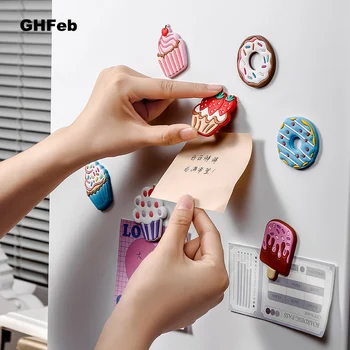 Модный дизайнерский магнит на холодильник Ghfeb 6шт В комплекте Резиновые мягкие наклейки для дома с 3D-тиснением из ПВХ