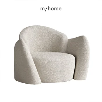 YY Кресло для отдыха, одноместный диван в итальянском минималистичном кремовом стиле