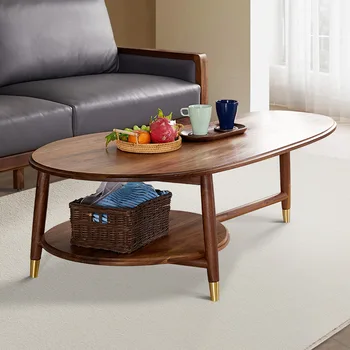 Журнальный столик из массива дерева, североамериканский черный орех, журнальный столик с индивидуальными каплями воды, гостиная, двухслойный деревянный