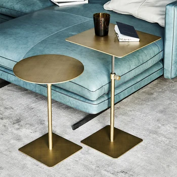 новый дизайн золотой приставной столик золотой круглый приставной столик из нержавеющей стали подъемный диван-столик из нержавеющей стали mesa centro furniture HY