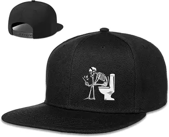 Мужские бейсболки для скелета и туалета-Шляпа с плоским козырьком, Мужские шляпы, Черная бейсболка Snapback, подарок для мужчин