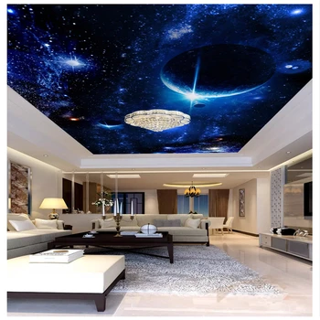 WELLYU Custom fashion personality декоративная роспись dream starry sky KTV indoor ceiling floor papel de parede 3d wallpaper3D