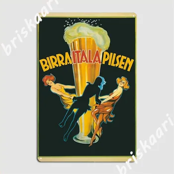 Итальянское пиво, Винтажный Плакат с напитками, Металлическая Вывеска Cinema Kitchen, Настенная табличка на кухне, Жестяной Плакат с вывеской