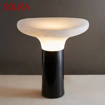 Настольная лампа SOURA Nordic Mushroom LED, современная креативная винтажная настольная лампа из смолы для дома, гостиной, прикроватной тумбочки в спальне