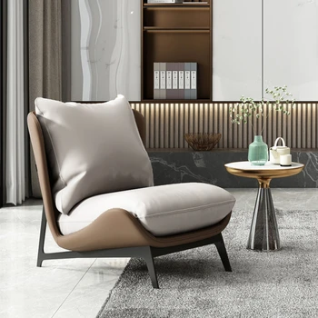 Современное кресло для отдыха в скандинавском стиле, простой кожаный диван для гостиной, ленивый балкон, дизайнерский комфортный дом