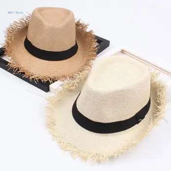 Летняя соломенная шляпа для плетения, приморская шляпа для подростков, женская фотография