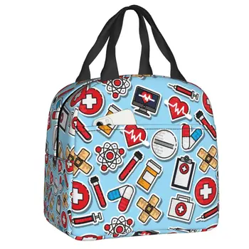 Женские сумки для ланча с рисунком медсестры, переносной холодильник, термобокс для Бенто, кемпинг, путешествия