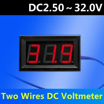 DIY DC2.5-30V DC 0-100 В 2/3 Провода Красная Светодиодная Панель Измеритель Напряжения Цифровой Вольтметр Тестер Электрических Инструментов для Автомобиля Авто