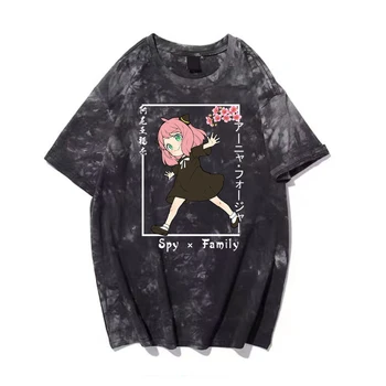 Футболка Anya Forger с принтом Anime Spy X Family, повседневная футболка с принтом Tie Dye, модная летняя футболка в уличном стиле