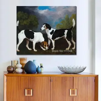 Картины с собаками Пара фоксхаундов Джордж Стаббс Репродукция маслом Высококачественная ручная роспись