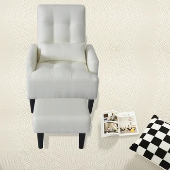 Redde Boo Совершенно Новый Современный дизайн для гостиной Кремово-белое кресло с откидной спинкой Мягкий уютный диван-кресло с оттоманкой Кремово-белого цвета