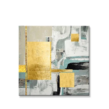 Ручная абстрактная живопись маслом золотой пейзаж аксессуары для украшения дома современная настенная картина для гостиной спальни