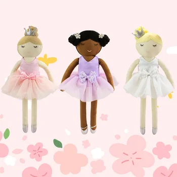 Тряпичные куклы для девочек 35 см, мягкие плюшевые игрушки, Кавайная милая тканевая кукла, детская успокаивающая кукла, вязаные куклы, декор комнаты, подарки для детей