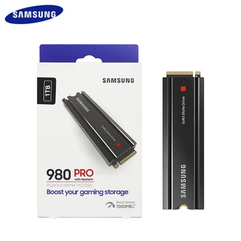 Samsung 1 ТБ SSD С Радиатором 980 Pro PCIe 4.0 NVMe M.2 2 ТБ Внутренний Твердотельный Диск Жесткий Диск Для Ноутбука Настольный ПК