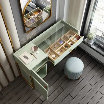 Легкий роскошный косметический и туалетный столик, простой современный письменный стол, шкаф для хранения вещей, встроенная спальня