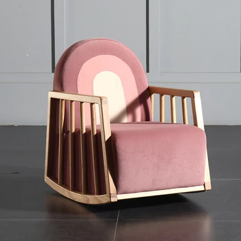 Напольные кресла-качалки для гостиной, Розовые мобильные кресла для гостиной, Дизайнерские шезлонги для отдыха, мебель в скандинавском стиле
