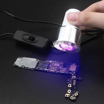 УФ-лампа для отверждения клея Ультрафиолет 5 Вт USB LED Фиолетовый свет Светодиодная лампа Поддержка бусин Подключи и играй для ремонта телефона Fluorescen X3UC