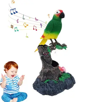 Говорящий попугай с электрическим аккумулятором, реалистичные попугаи, птицы с голосовым управлением, украшение для домашнего декора в виде животных, подарок на День рождения для детей