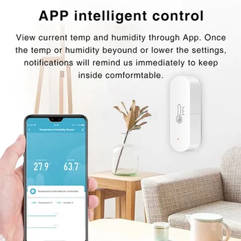 3X Tuya WiFi Датчик температуры влажности Измеритель Гигрометр для помещений Термометр Smart Life App Control