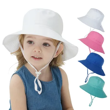 Летняя детская солнцезащитная шляпа для девочек и мальчиков, пляжные шляпы унисекс, Мультяшная детская рыбацкая шляпа с защитой от ультрафиолета 0-8 лет