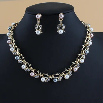 Модный набор украшений из искусственного жемчуга для женских ожерелий, серег, подарок на День матери 3 шт.