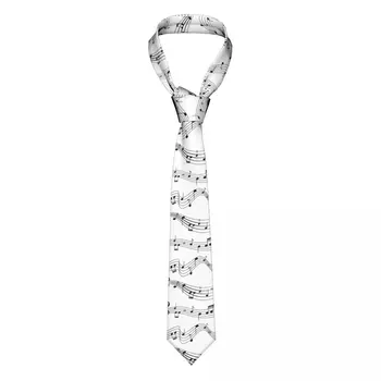 Повседневный Узкий наконечник стрелы, иллюстрация музыкальных нот, галстук, тонкий галстук для мужчин, мужские аксессуары, простота для вечернего официального галстука