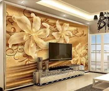 beibehang Пользовательские обои 3d фотообои роскошные прозрачные цветы шелковые украшения фон стены papel de parede 3d обои
