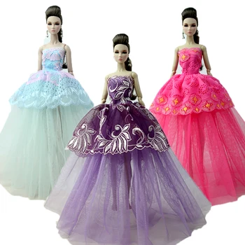 3 шт./лот Модная кукольная одежда для кукол Барби Платье без рукавов Вечерние платья для кукол Барби Наряды 1/6 Аксессуары для кукол Игрушки