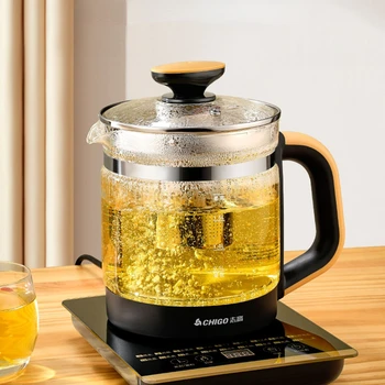 Health Pot Автоматическая Стеклянная многофункциональная чайная плита Электрический Чайник Маленький ароматизированный чайник для подогрева чашек Чайник для приготовления чая Подогреватель чашек