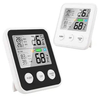 Многофункциональный термометр Гигрометр Автоматические Электронные часы для контроля температуры и влажности в помещении для растений Без батареи