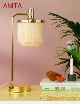 Настольная лампа ANITA Postmodern, креативный абажур с кисточками, романтический настольный светильник, светодиодное украшение для дома, прикроватная тумбочка