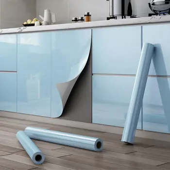 Виниловые водонепроницаемые обои для ванных столов Кухонные столешницы Самоклеящиеся наклейки для отделки мебели ПВХ.