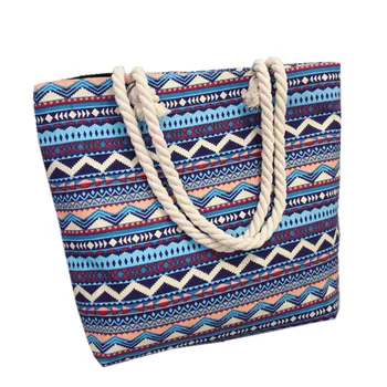 Модная женская сумка в национальном стиле, женская холщовая сумка через плечо, женская сумка большой емкости с простой печатью, дикая сумочка