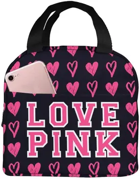 Love Pink, Женская изолированная сумка для ланча с клубничным молоком, многоразовый холодильник для ланча, переносная сумка для ланча для мальчиков и девочек