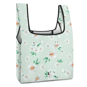 Складная хозяйственная сумка с индивидуальным рисунком, портативная сумка с полной печатью большой емкости для женщин, сумка для покупок в супермаркете, Продуктовая сумка