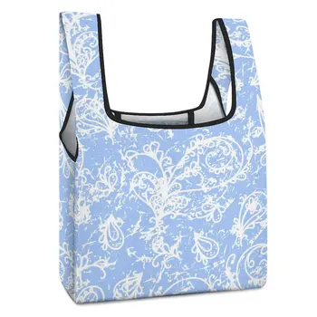 Подгонянный напечатанный хозяйственные сумки цвет заблокировали тотализатор синий шаблон печати Tote сумочка лямки для сумки через плечо изготовленная на заказ картина