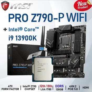Материнская плата MSI Z790 Combo i9 13900K LGA1700 CPU Combo i9 Z790-P WIFI Материнская плата DDR5 + комплект процессоров Intel Core i9 13900K