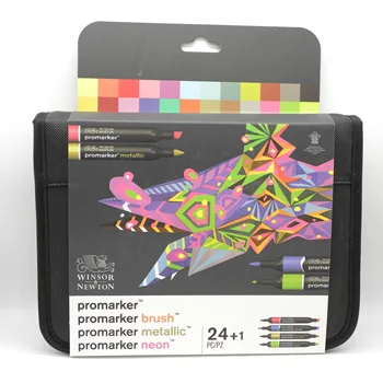 Winsor & Newton Promarker Set набор металлических неоновых маркеров Brushmarker в соотношении 24 цвета