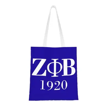 Симпатичные сумки-тоут с логотипом Zeta Phi Beta для покупок, холщовая сумка для покупок из вторичной переработки продуктов