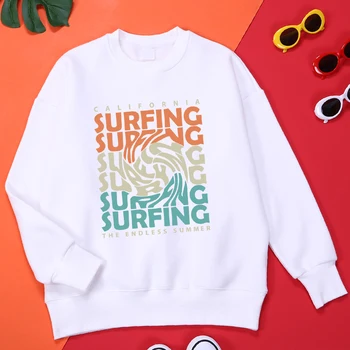 Толстовка California Surfling, мужская Удобная одежда оверсайз, Спортивный костюм с круглым вырезом, Винтажная простота, Уличная одежда для мужчин