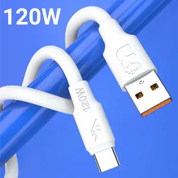 Кабель для зарядки Отличный кабель для быстрой зарядки Micro USB Type-C мощностью 120 Вт, 8Pin, портативный шнур для зарядки