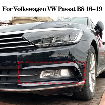 Для Volkswagen VW Passat B8 Карбоновый автомобильный передний бампер, спойлер, противотуманные фары, рамки, накладка, гоночная наклейка ABS Auto 2016-2019